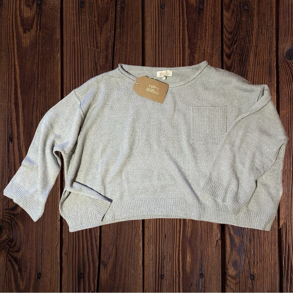 Slouchy Pocket Knit Sweater | Ash
